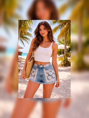 CARMAR LACE JEAN SHORTS 25